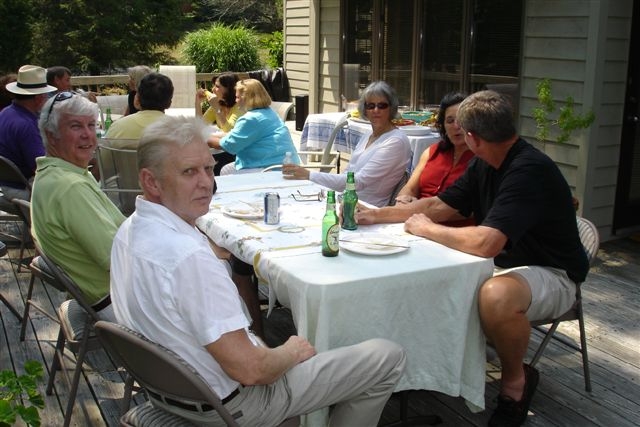 Counterclockwise from left: Dick Harniman, Frank Erichsen, Charlie Pape, Shelly Epstein and Sandy LeFemine (65)