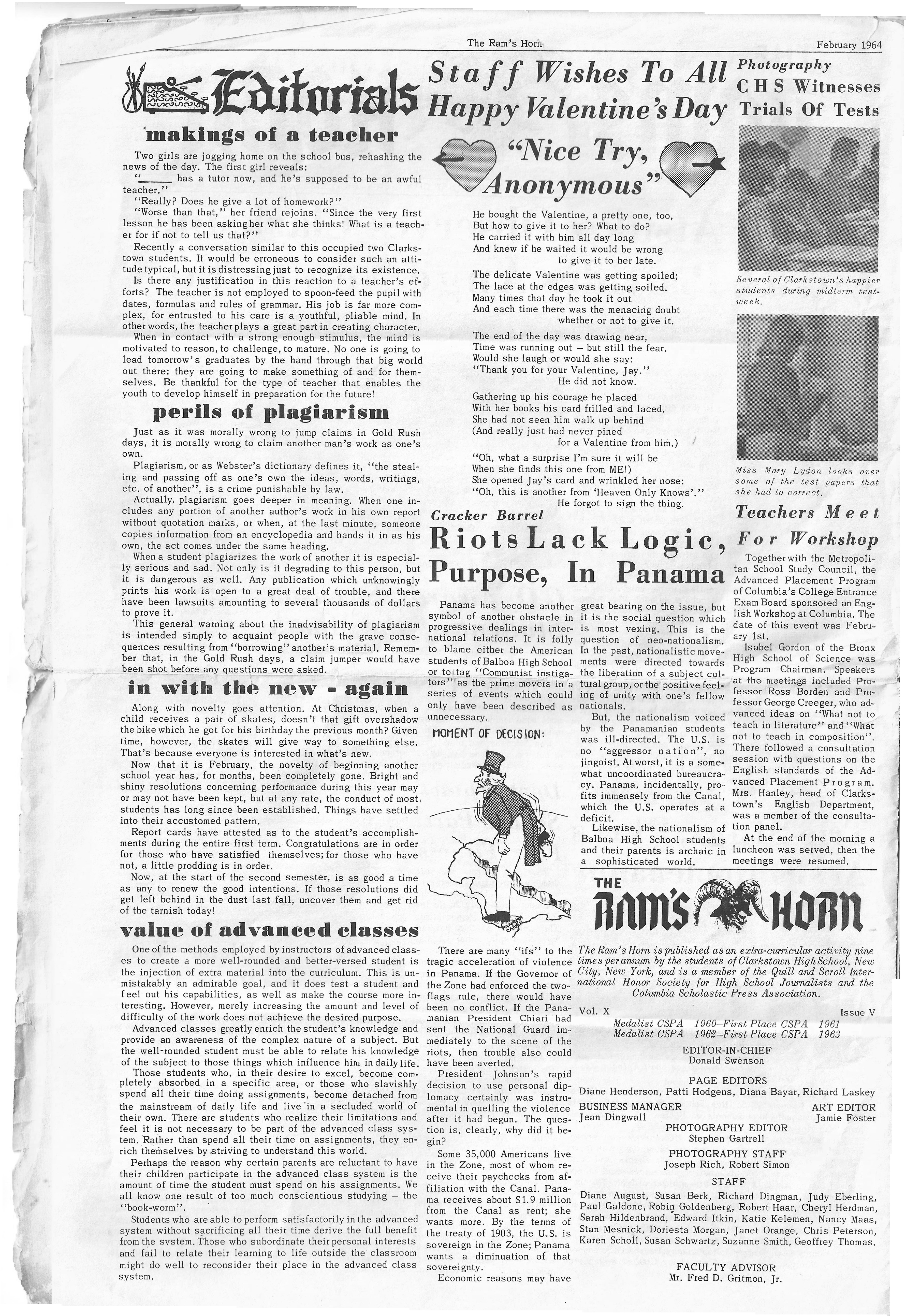 The Ram's Horn - Feb. '64 - Page 2