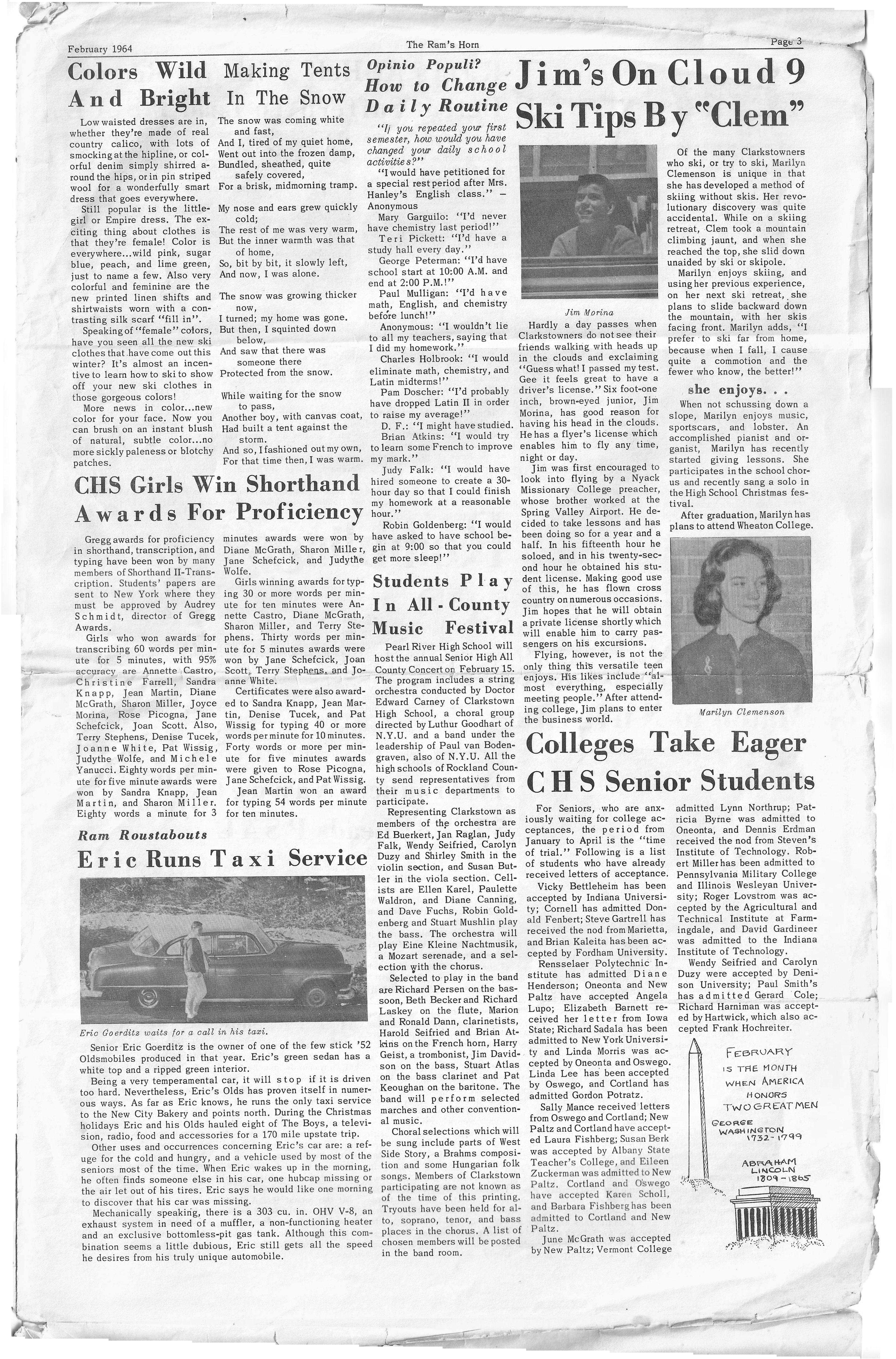 The Ram's Horn - Feb. '64 - Page 3