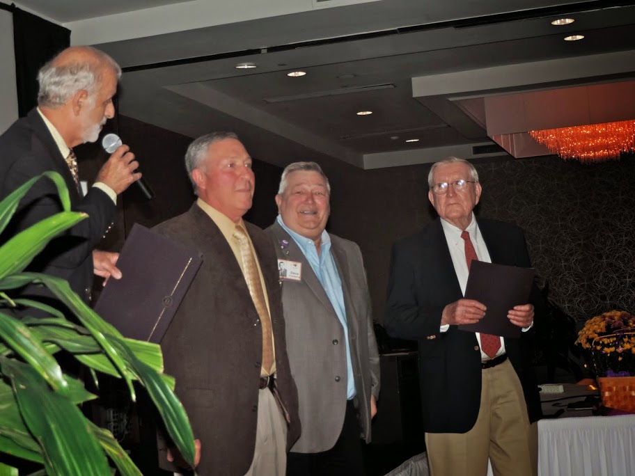 Ralph D'Alessandro honoring CCHS '64 sports legends: Bob Lawson, Dave Forsberg, Coach Ed McGrath 